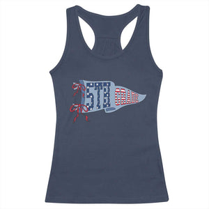 5th Grade Teacher Pennant US Flag Back to School Racerback Tank Top TS14 Navy Print Your Wear