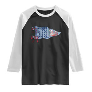 5th Grade Teacher Pennant US Flag Back to School Raglan Shirt TS14 Black White Print Your Wear