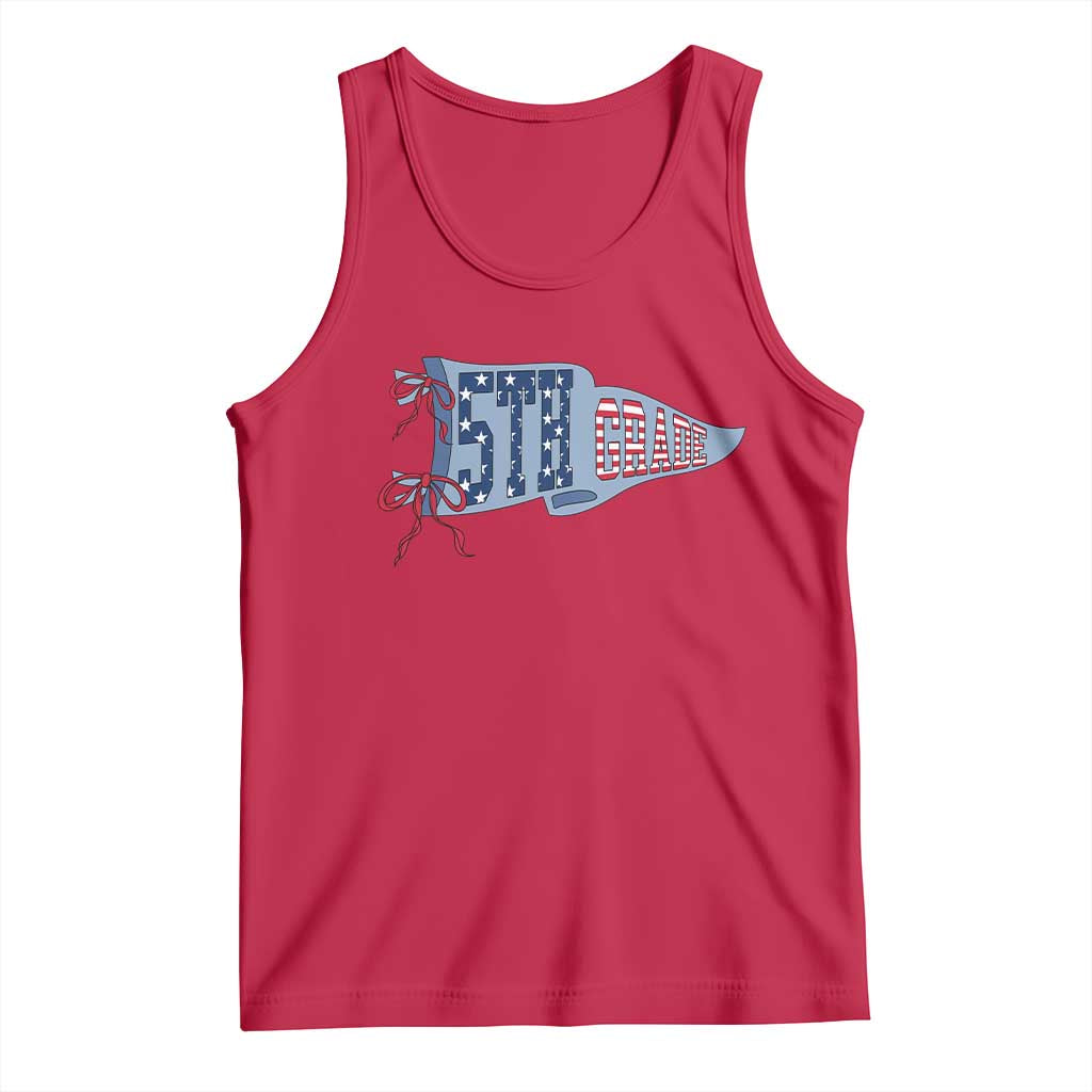 5th Grade Teacher Pennant US Flag Back to School Tank Top TS14 Red Print Your Wear