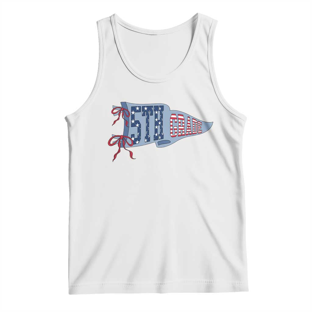 5th Grade Teacher Pennant US Flag Back to School Tank Top TS14 White Print Your Wear