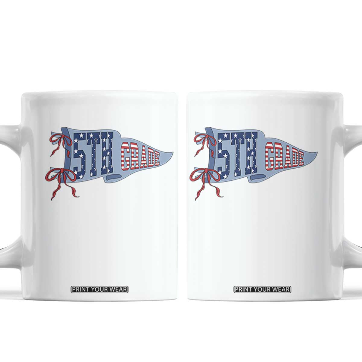 5th Grade Teacher Pennant US Flag Back to School Coffee Mug TS14 White Print Your Wear