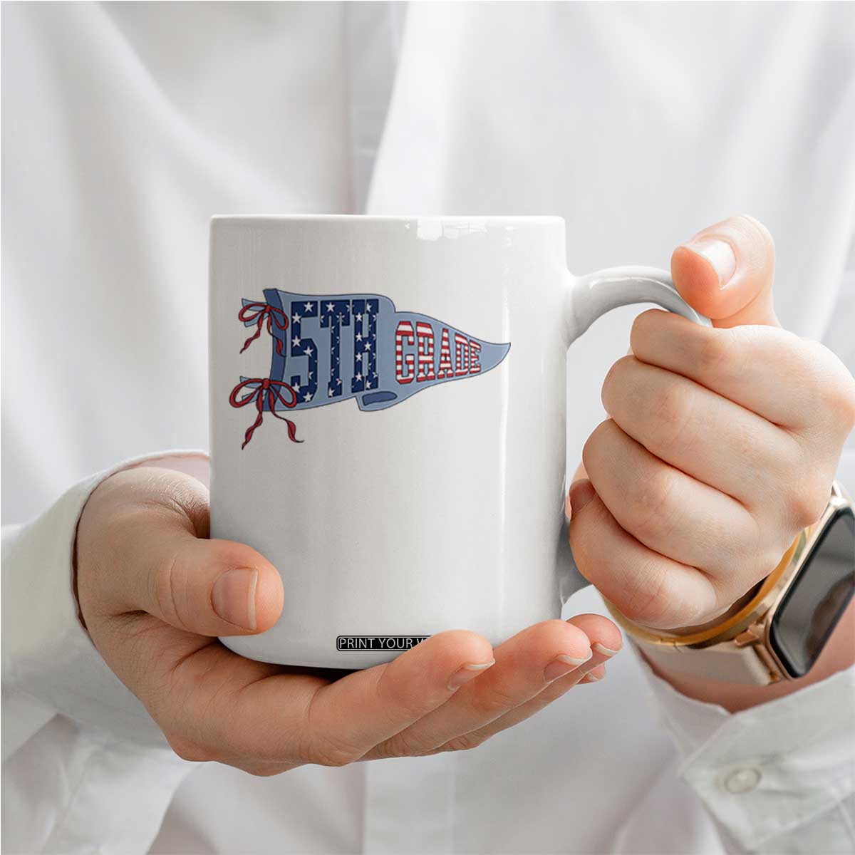 5th Grade Teacher Pennant US Flag Back to School Coffee Mug TS14 Print Your Wear