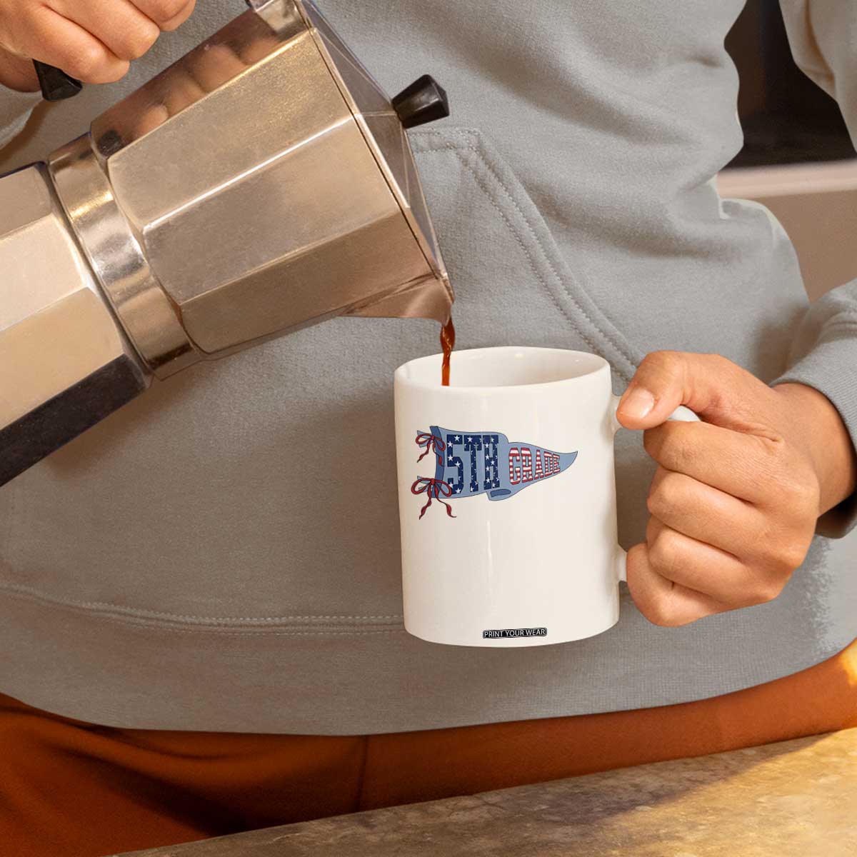 5th Grade Teacher Pennant US Flag Back to School Coffee Mug TS14 Print Your Wear