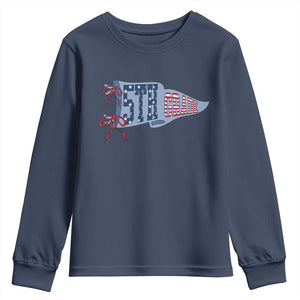 5th Grade Teacher Pennant US Flag Back to School Youth Sweatshirt TS14 Navy Print Your Wear