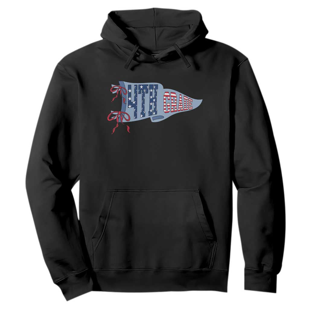 4th Grade Teacher Pennant US Flag Back to School Hoodie TS14 Black Print Your Wear