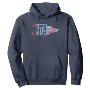 4th Grade Teacher Pennant US Flag Back to School Hoodie TS14 Navy Print Your Wear