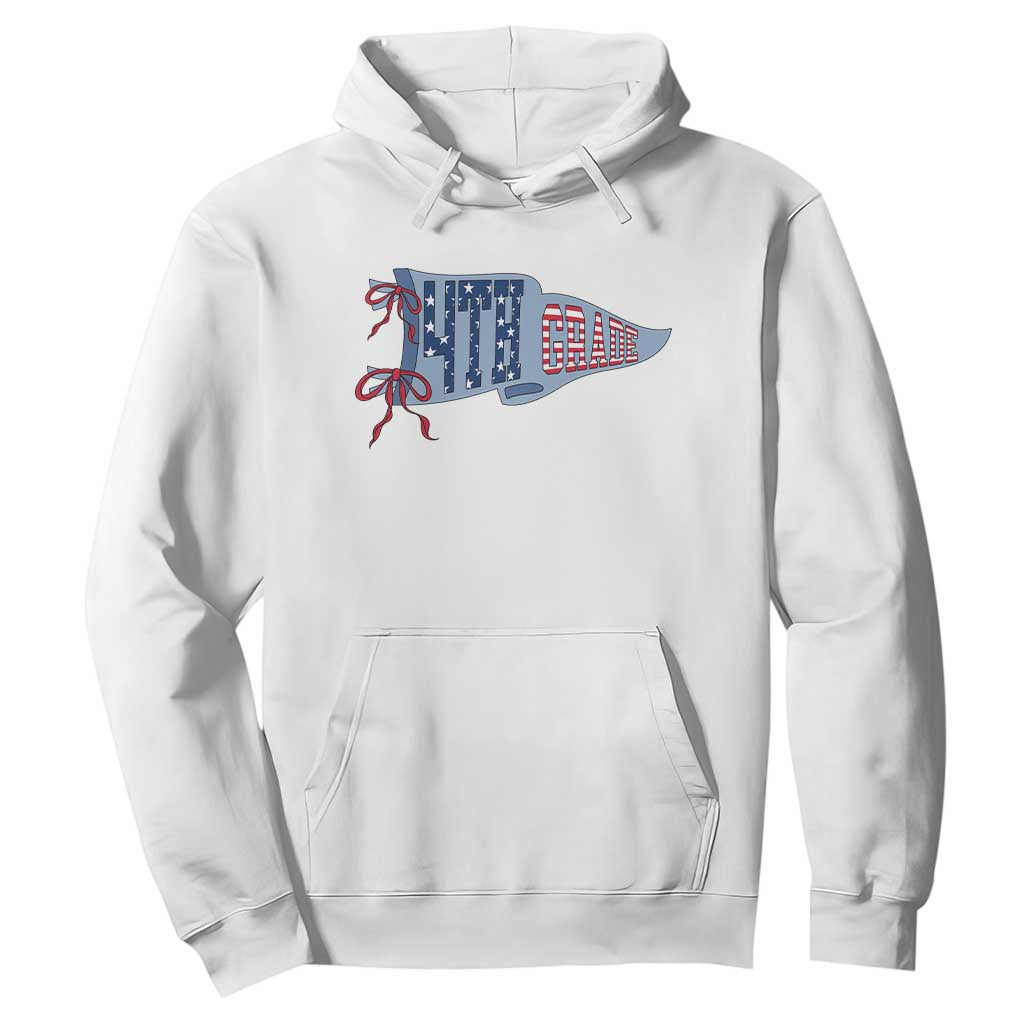 4th Grade Teacher Pennant US Flag Back to School Hoodie TS14 White Print Your Wear