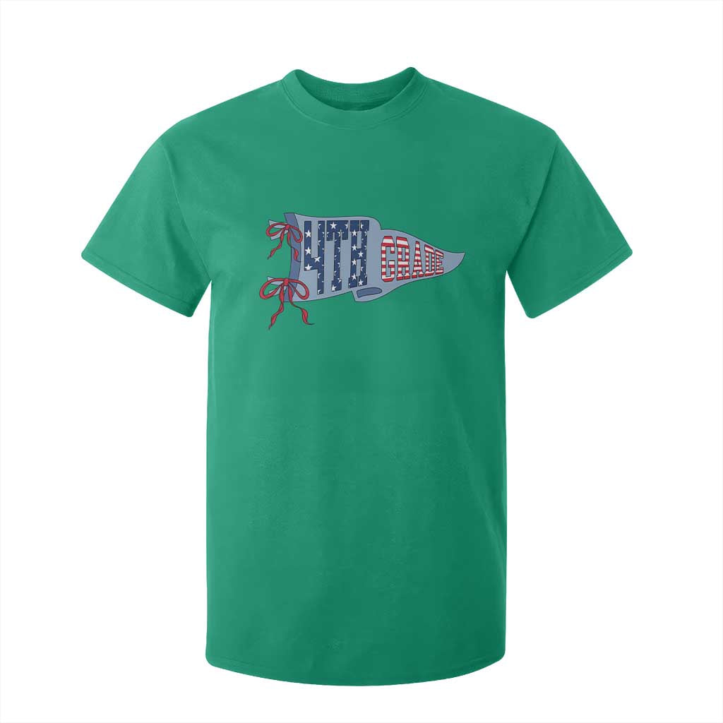 4th Grade Teacher Pennant US Flag Back to School T Shirt For Kid TS14 Irish Green Print Your Wear