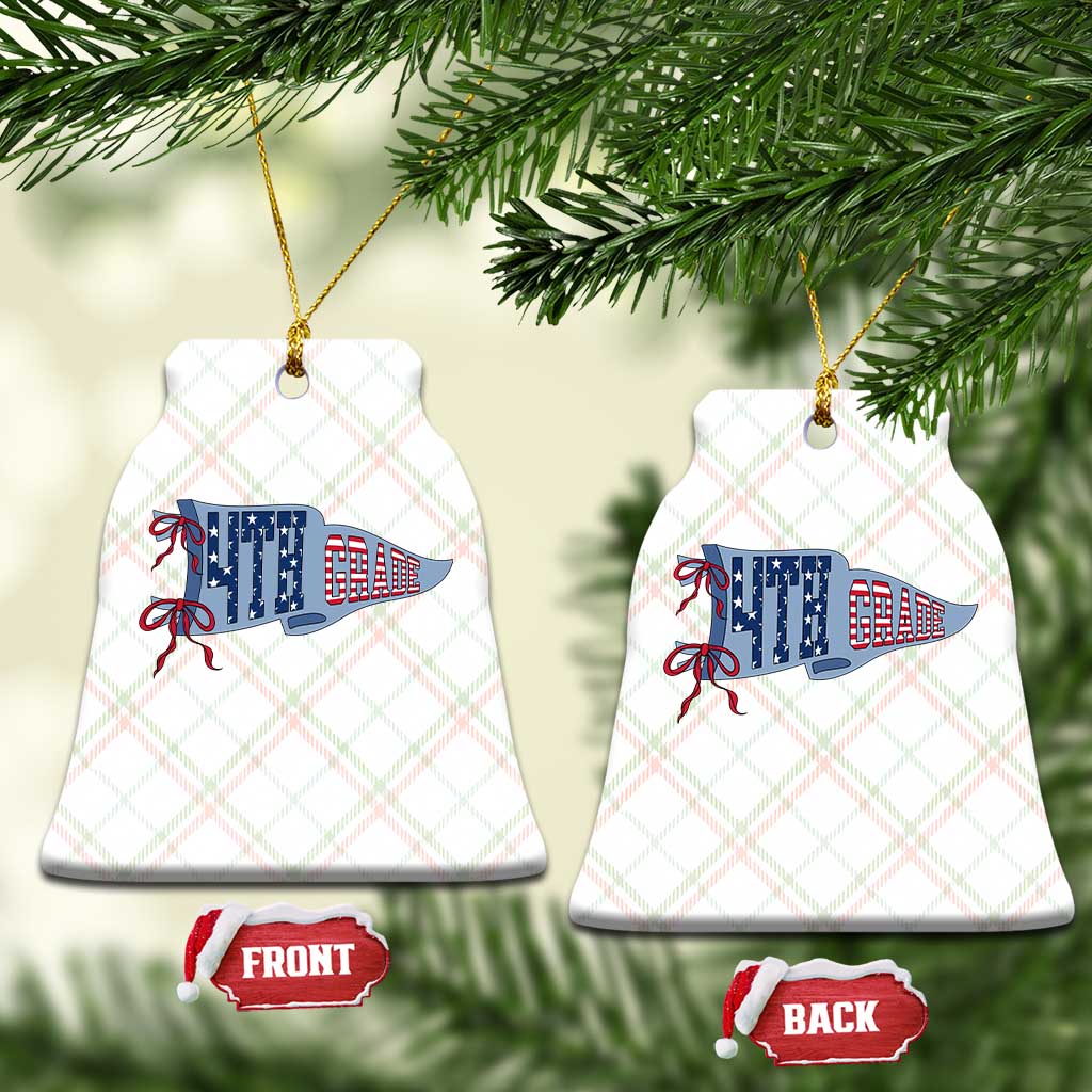 4th Grade Teacher Pennant US Flag Back to School Ceramic Ornament TS14 Print Your Wear