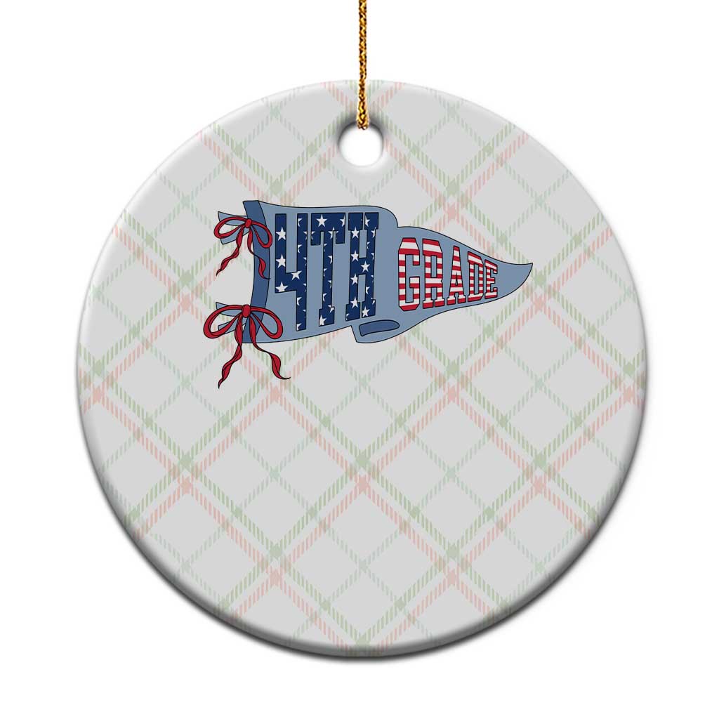 4th Grade Teacher Pennant US Flag Back to School Ceramic Ornament TS14 1pc Christmas Plaid Print Your Wear