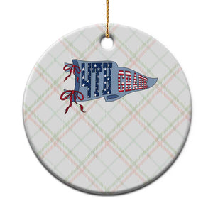 4th Grade Teacher Pennant US Flag Back to School Ceramic Ornament TS14 1pc Christmas Plaid Print Your Wear