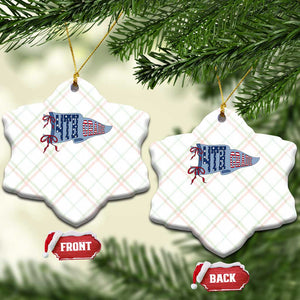 4th Grade Teacher Pennant US Flag Back to School Ceramic Ornament TS14 Print Your Wear