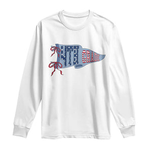 4th Grade Teacher Pennant US Flag Back to School Long Sleeve Shirt TS14 White Print Your Wear