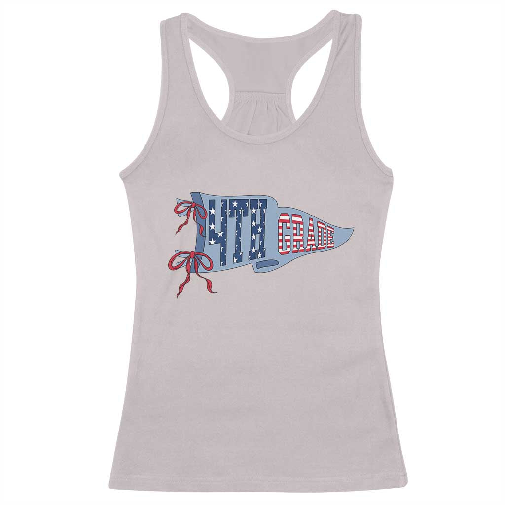 4th Grade Teacher Pennant US Flag Back to School Racerback Tank Top TS14 Ice Gray Print Your Wear