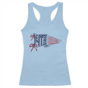 4th Grade Teacher Pennant US Flag Back to School Racerback Tank Top TS14 Light Blue Print Your Wear