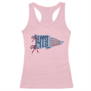 4th Grade Teacher Pennant US Flag Back to School Racerback Tank Top TS14 Light Pink Print Your Wear