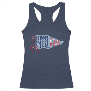 4th Grade Teacher Pennant US Flag Back to School Racerback Tank Top TS14 Navy Print Your Wear
