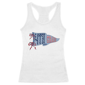 4th Grade Teacher Pennant US Flag Back to School Racerback Tank Top TS14 White Print Your Wear