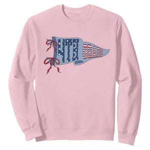 4th Grade Teacher Pennant US Flag Back to School Sweatshirt TS14 Light Pink Print Your Wear