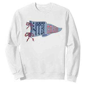4th Grade Teacher Pennant US Flag Back to School Sweatshirt TS14 White Print Your Wear