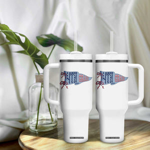 4th Grade Teacher Pennant US Flag Back to School Tumbler With Handle TS14 Print Your Wear