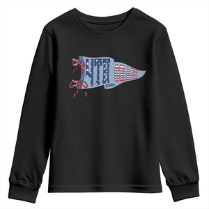 4th Grade Teacher Pennant US Flag Back to School Youth Sweatshirt TS14 Black Print Your Wear
