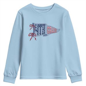 4th Grade Teacher Pennant US Flag Back to School Youth Sweatshirt TS14 Light Blue Print Your Wear