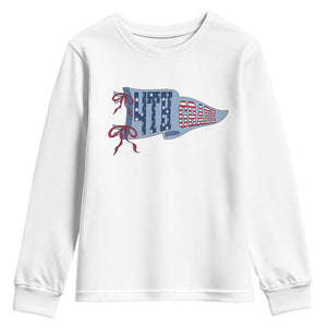 4th Grade Teacher Pennant US Flag Back to School Youth Sweatshirt TS14 White Print Your Wear
