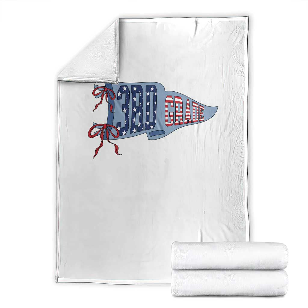 3rd Grade Teacher Pennant US Flag Back to School Throw Blanket TS14 White Print Your Wear