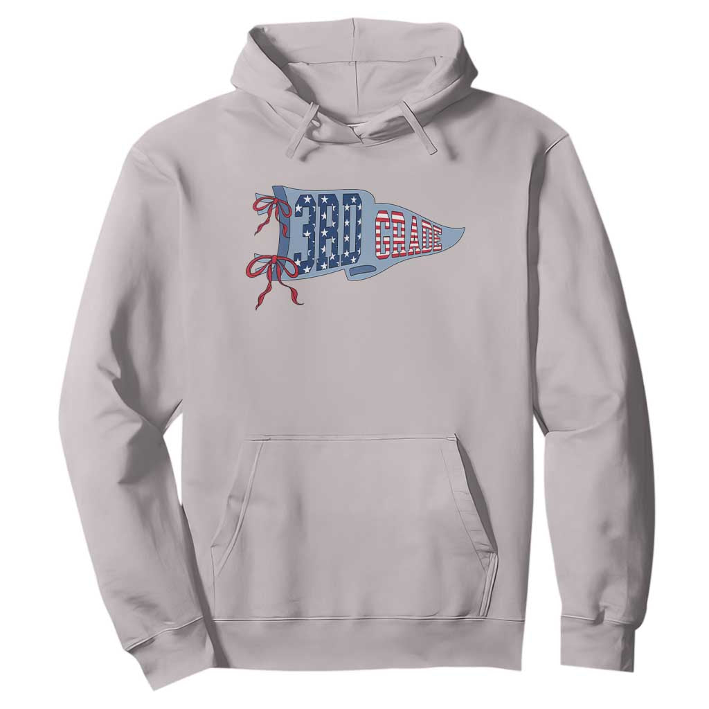 3rd Grade Teacher Pennant US Flag Back to School Hoodie TS14 Ice Gray Print Your Wear