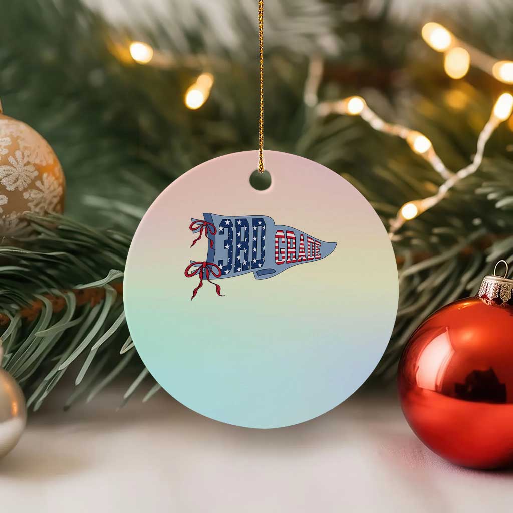 3rd Grade Teacher Pennant US Flag Back to School Ceramic Ornament TS14 1pc Pastel Print Your Wear