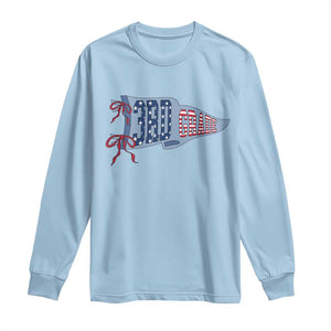 3rd Grade Teacher Pennant US Flag Back to School Long Sleeve Shirt TS14 Light Blue Print Your Wear