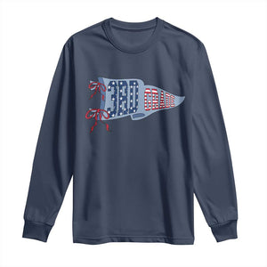 3rd Grade Teacher Pennant US Flag Back to School Long Sleeve Shirt TS14 Navy Print Your Wear