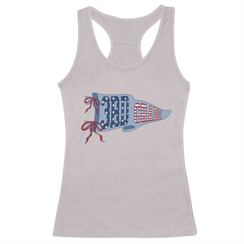 3rd Grade Teacher Pennant US Flag Back to School Racerback Tank Top TS14 Ice Gray Print Your Wear