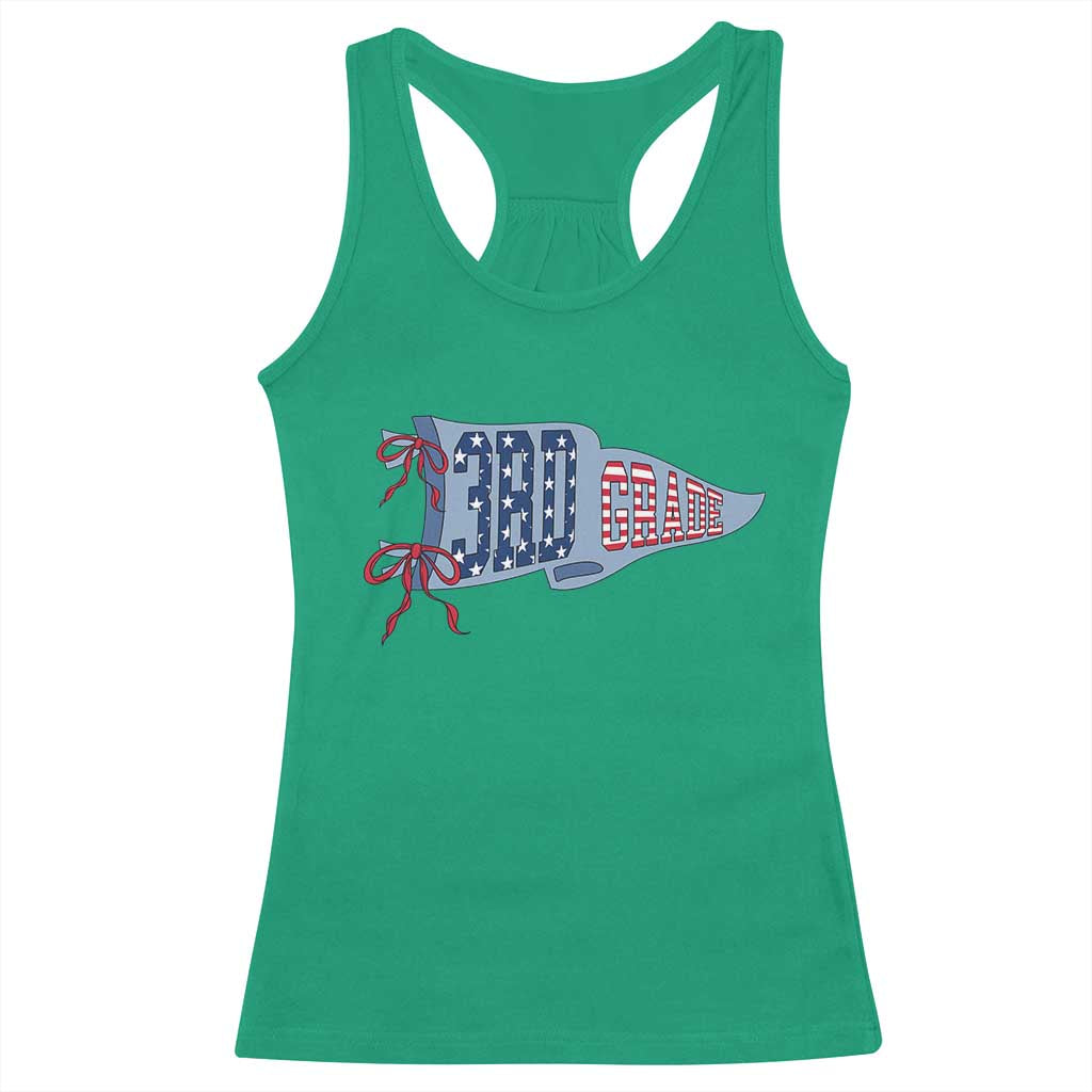 3rd Grade Teacher Pennant US Flag Back to School Racerback Tank Top TS14 Irish Green Print Your Wear