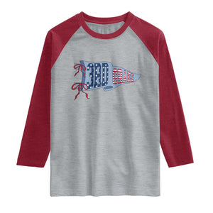 3rd Grade Teacher Pennant US Flag Back to School Raglan Shirt TS14 Heather Gray Heather Red Print Your Wear