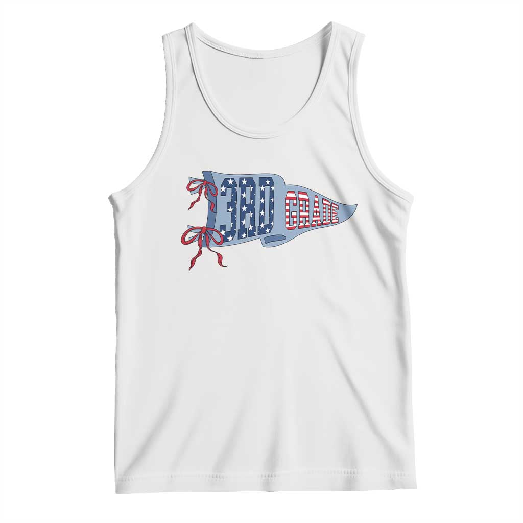 3rd Grade Teacher Pennant US Flag Back to School Tank Top TS14 White Print Your Wear