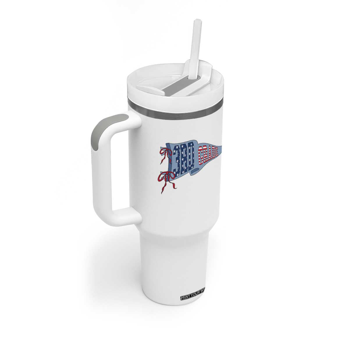 3rd Grade Teacher Pennant US Flag Back to School Tumbler With Handle TS14 Print Your Wear