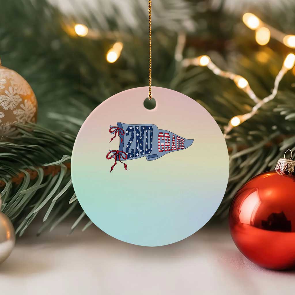2nd Grade Teacher Pennant US Flag Back to School Ceramic Ornament TS14 1pc Pastel Print Your Wear