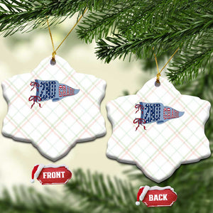 2nd Grade Teacher Pennant US Flag Back to School Ceramic Ornament TS14 Print Your Wear