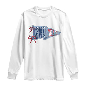 2nd Grade Teacher Pennant US Flag Back to School Long Sleeve Shirt TS14 White Print Your Wear