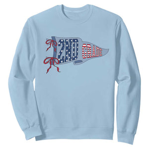 2nd Grade Teacher Pennant US Flag Back to School Sweatshirt TS14 Light Blue Print Your Wear