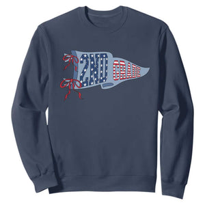 2nd Grade Teacher Pennant US Flag Back to School Sweatshirt TS14 Navy Print Your Wear