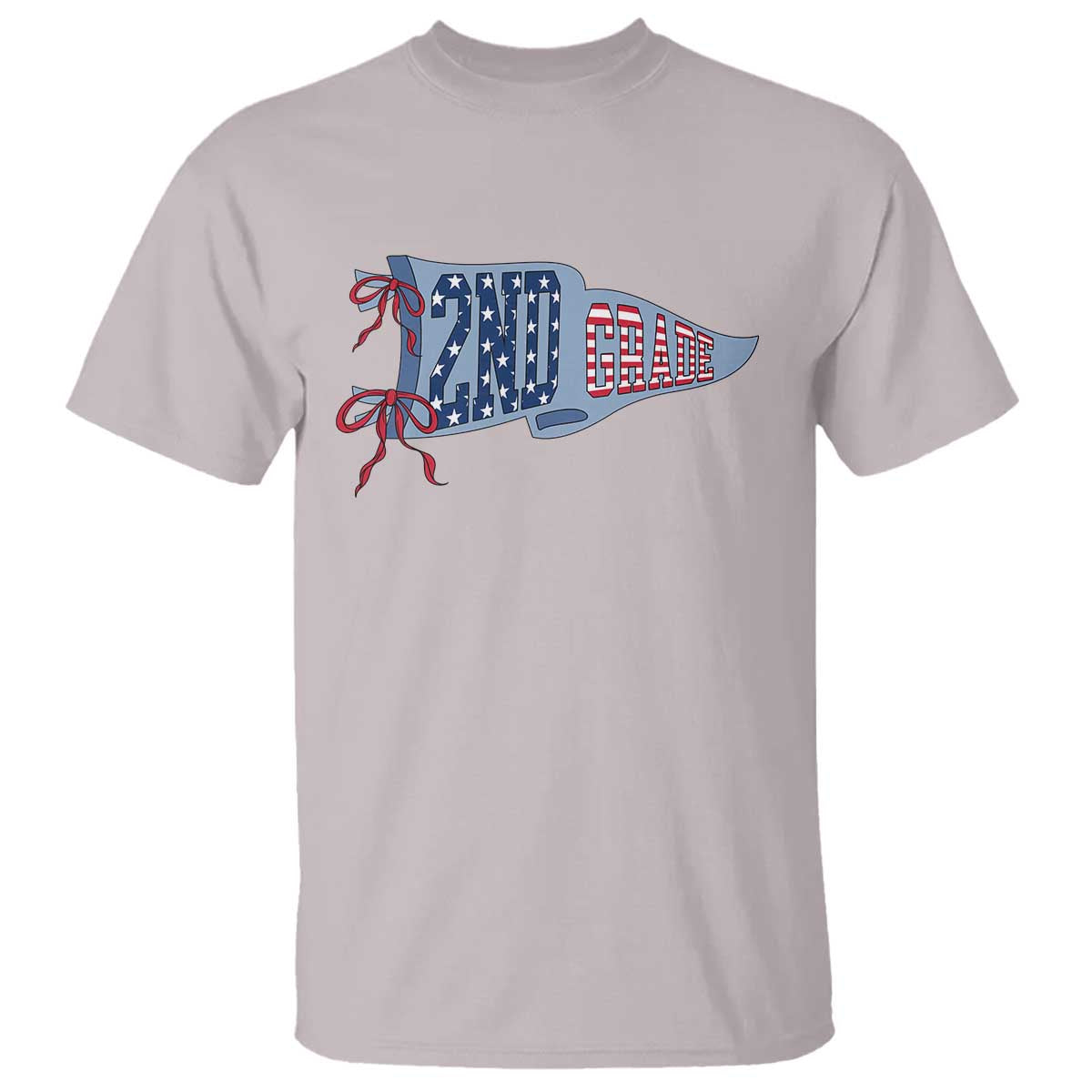 2nd Grade Teacher Pennant US Flag Back to School T Shirt TS14 Ice Gray Print Your Wear