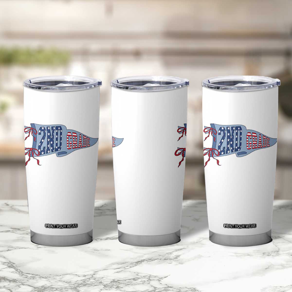 2nd Grade Teacher Pennant US Flag Back to School Tumbler Cup TS14 Print Your Wear