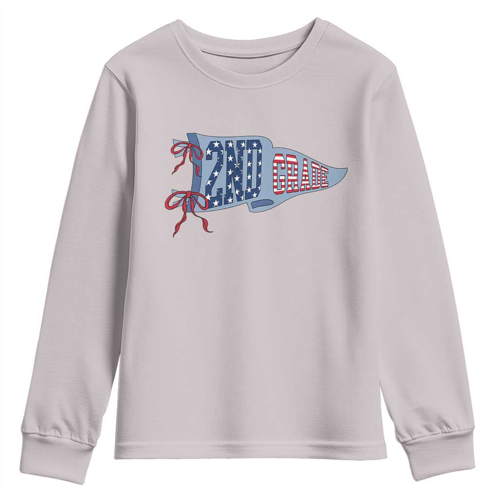 2nd Grade Teacher Pennant US Flag Back to School Youth Sweatshirt TS14 Ice Gray Print Your Wear
