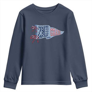 2nd Grade Teacher Pennant US Flag Back to School Youth Sweatshirt TS14 Navy Print Your Wear