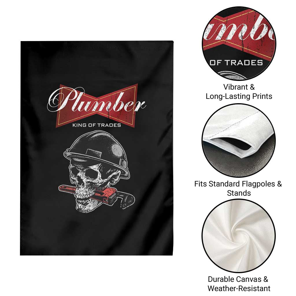 Plumber Plumbing Skull Garden Flag King Of Trades TS14 Print Your Wear