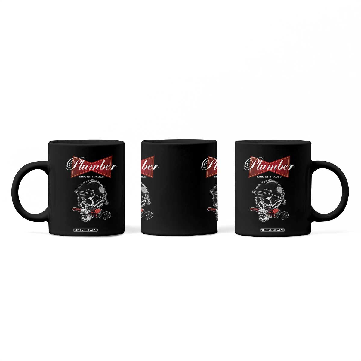 Plumber Plumbing Skull Coffee Mug King Of Trades TS14 Print Your Wear