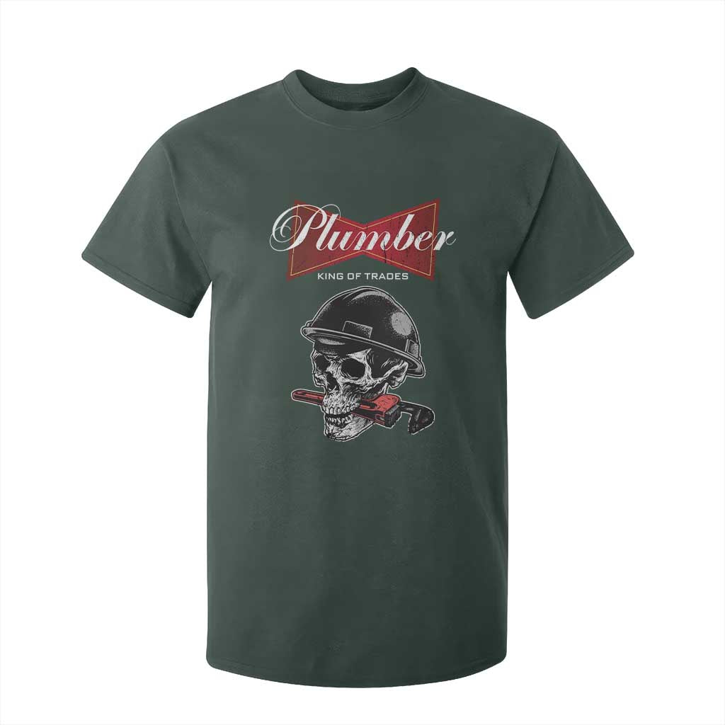 Plumber Plumbing Skull T Shirt For Kid King Of Trades TS14 Dark Forest Green Print Your Wear